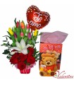 Arreglo de Tulipanes con chocolate