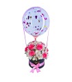 Box Rosas, Astromelias y globo Burbuja