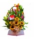 Canasta Tulipanes y Girasoles