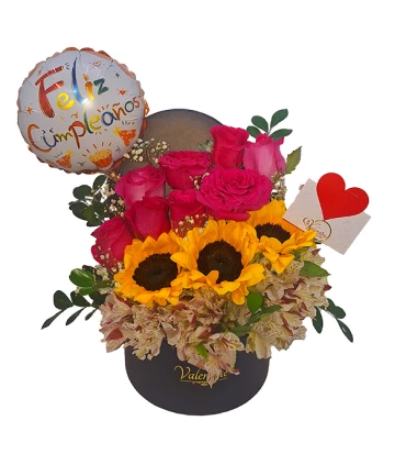 copy of Box con rosas y girasol