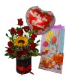 Box con lirios, gerberas y rosas