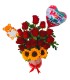 Box con rosas y girasoles