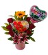 Box con rosas y girasoles