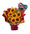 Arreglo de flores con chocolate