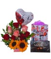 copy of Box con rosas y girasoles