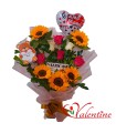 Arreglo rosas y chocolates