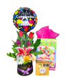 Box de 4 Tulipanes y chocolate